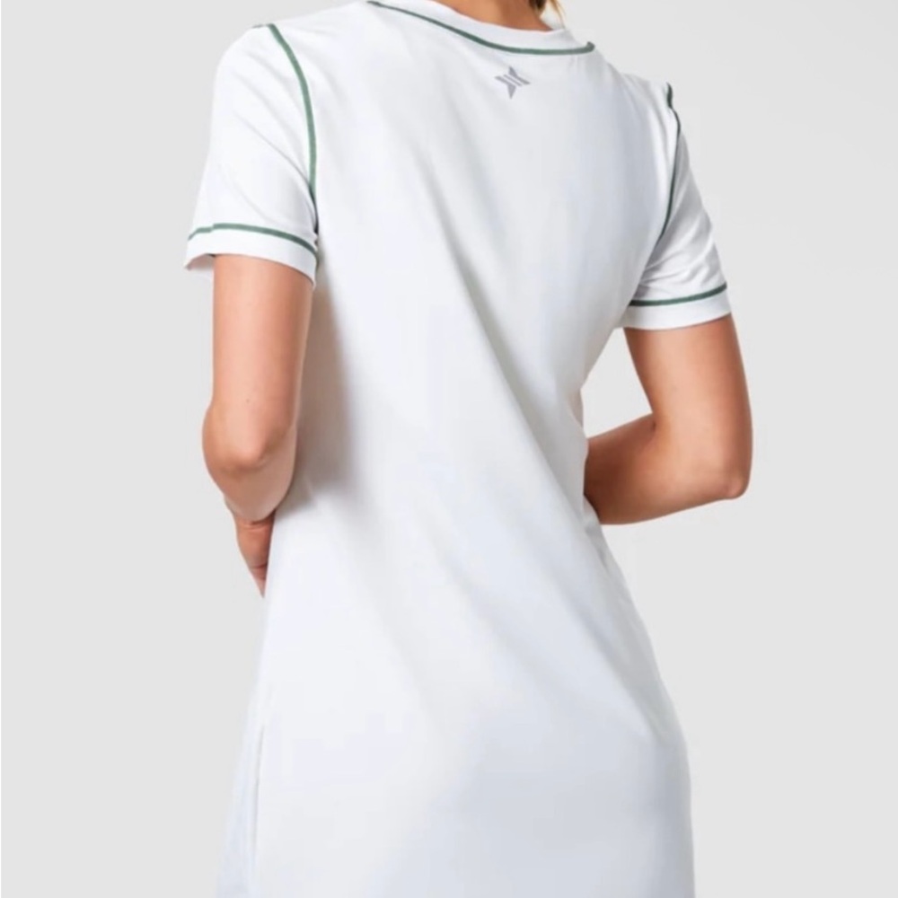 NWT Tuckernuck white with green trim activewear Dress tennis pickleball DS 404 - Picture 3 of 10